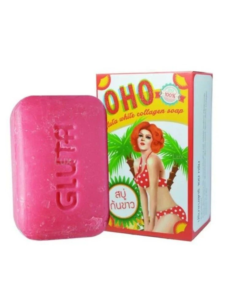 أوهو صابون أوهو جلوتا وايت كولاجين لتبييض بشرة المؤخرة والجسم والظهر وتقليل حب الشباب 100 غرام. - Image 1